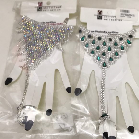 boutique Jewelry - Emerald teardrop & pave crystal combo bracelets